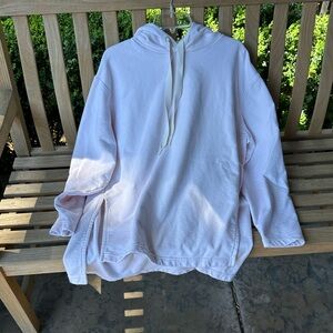 Athleta Tunic Length Hooded Sweatshirt, Cream, Size L